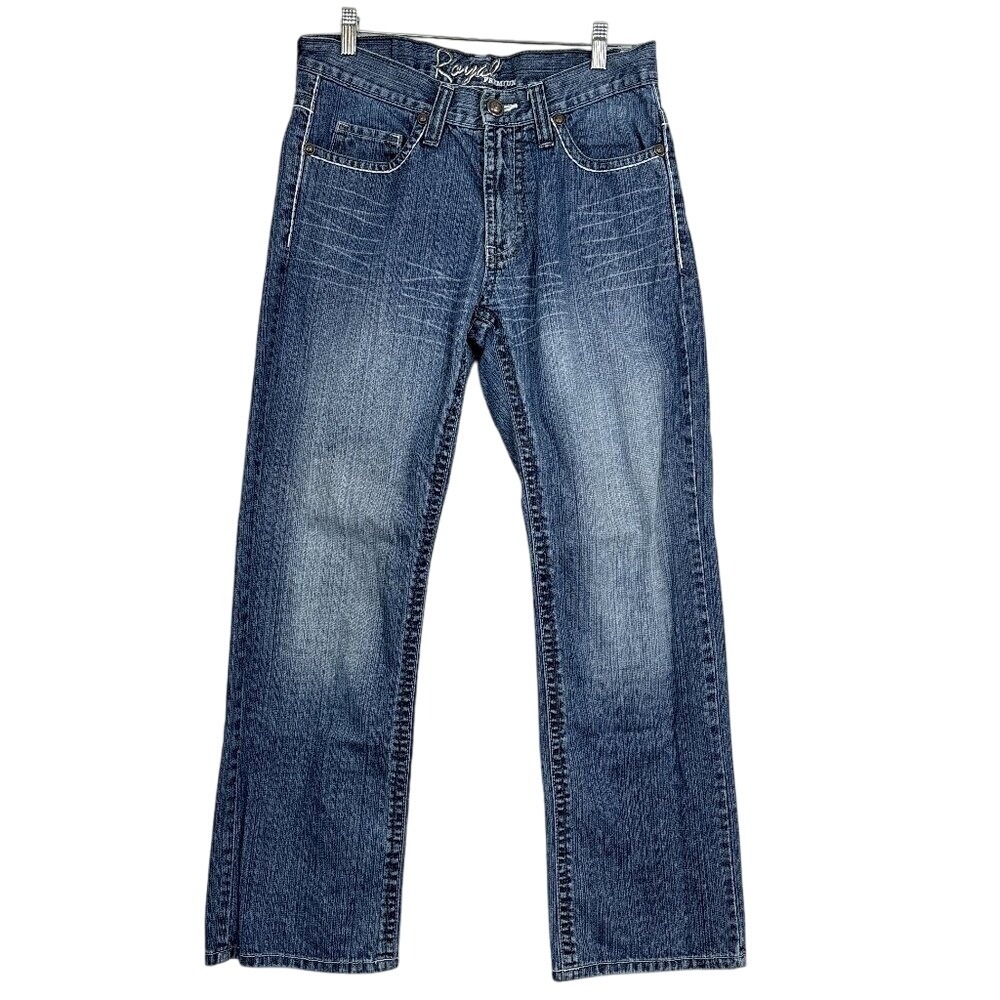 Royal Premium Jeans Men's‎ 31x30 Straight Leg Distressed Embroidered Pockets